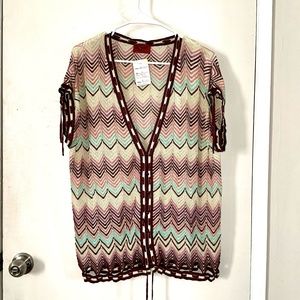 Missoni multicolored knitted button down